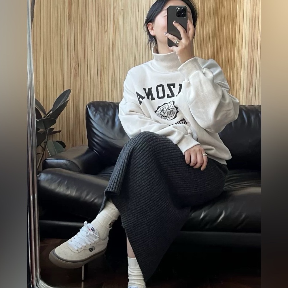 Cozy Knit Midi Skirt